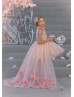 Tulle 3D Flowers High Low Spring Flower Girl Dress